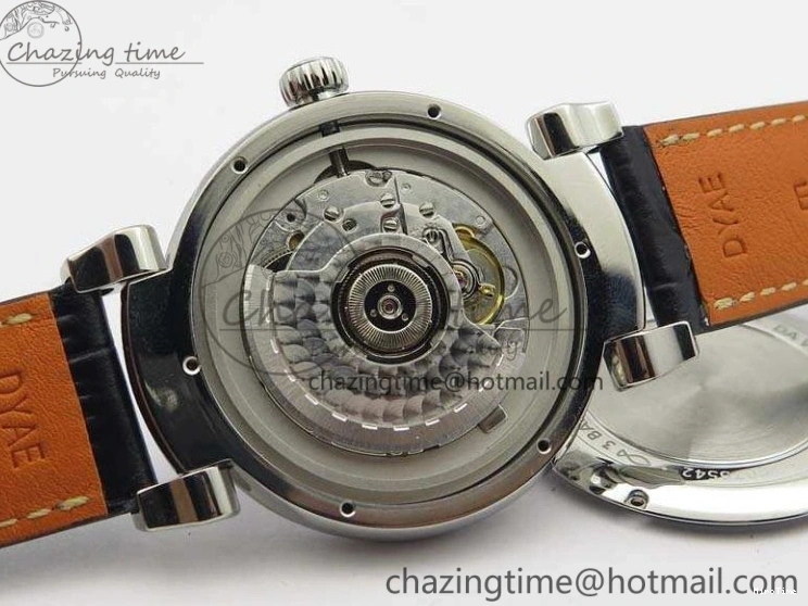 MIROTIME 0415 WaterResistant Da Vinci IW356601 SS MKF 1:1 Best Edition White Dial On Black Leather Strap A 7232